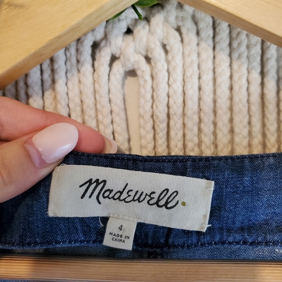 MADEWELL Chambray Button Front Mini Dress sz 4 - Picture 5 of 9